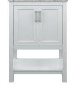 EVERETT 25 IN. W X 22 IN. VANITY CABINET IN WHITE BRAND/MODEL HOME DECORATORS COLLECTION RETAIL PRICE: $289.99 QUANTITY 1