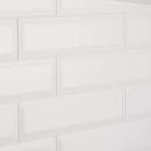 36 SQ FT RESTORE 3 IN. X 12 IN. CERAMIC BEVEL BRIGHT WHITE SUBWAY TILE BRAND/MODEL DALTILE RETAIL PRICE: $3.78 SQ FT THIS LOT IS SOLD BY T