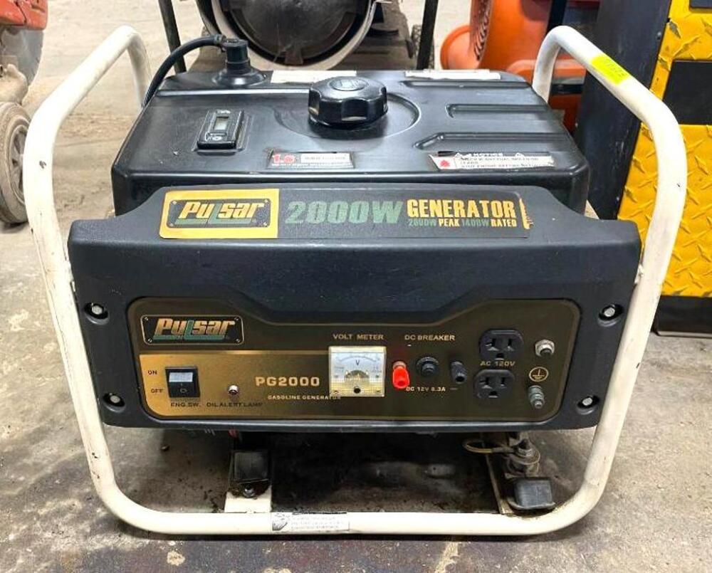 DESCRIPTION: 2000W PORTABLE GENERATOR BRAND/MODEL: PULSAR PG2000 ...