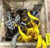 DESCRIPTION: ASSORTED STRAPPING AND TOW CHAIN AS SHOWN LOCATION: WAREHOUSE LOCATION: 6249 LORENS LN. CEDAR HILL, MO 63016 QTY: 1