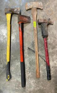 DESCRIPTION: ASSORTED AXES AND WEDGES AS SHOWN LOCATION: WAREHOUSE LOCATION: 6249 LORENS LN. CEDAR HILL, MO 63016 QTY: 1