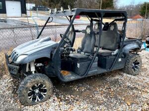 DESCRIPTION: 4-SEATER UTV WITH FRONT WINCH INFORMATION: NOT IN WORKING CONDITION LOCATION: BACK LOT LOCATION: 6249 LORENS LN. CEDAR HILL, MO 63016 QTY