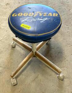 DESCRIPTION: GOODYEAR RACING ROLLABOUT STOOL LOCATION: WAREHOUSE LOCATION: 6249 LORENS LN. CEDAR HILL, MO 63016 QTY: 1