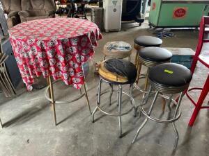 (6) - PC. BAR STOOL AND TABLE SET