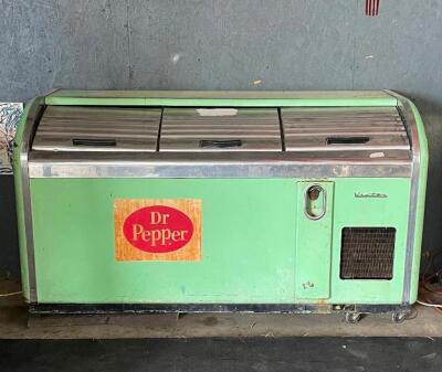 VINTAGE DR. PEPPER VICTOR REACH IN COOLER