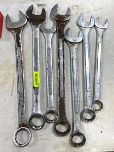 DESCRIPTION: ASSORTED WRENCHES AS SHOWN SIZE: SEE PHOTOS FOR SIZES LOCATION: WAREHOUSE LOCATION: 6249 LORENS LN. CEDAR HILL, MO 63016 QTY: 1