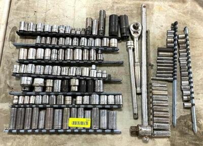 DESCRIPTION: ASSORTED SOCKETS AND WRENCHES LOCATION: WAREHOUSE LOCATION: 6249 LORENS LN. CEDAR HILL, MO 63016 QTY: 1