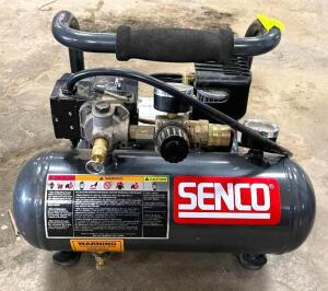 DESCRIPTION: 1 GALLON PORTABLE AIR COMPRESSOR BRAND/MODEL: SENCO PC1010 LOCATION: WAREHOUSE LOCATION: 6249 LORENS LN. CEDAR HILL, MO 63016 QTY: 1