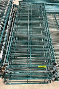 DESCRIPTION: (2) 8-TIER WIRE SHELVING UNITS INFORMATION: COMES WITH (2) 4CT SETS OF POLES SIZE: 48"X18" LOCATION: WAREHOUSE LOCATION: 6249 LORENS LN.