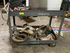 DESCRIPTION: METAL UTILITY CART WITH CONTENTS LOCATION: WAREHOUSE LOCATION: 6249 LORENS LN. CEDAR HILL, MO 63016 QTY: 1