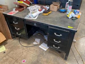 DESCRIPTION: METAL OFFICE DESK SIZE: 60"X34" LOCATION: WAREHOUSE LOCATION: 6249 LORENS LN. CEDAR HILL, MO 63016 QTY: 1