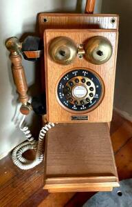 DESCRIPTION: VINTAGE WOODEN DIAL TELEPHONE BRAND/MODEL: COUNTRY STORE TELEPHONE LOCATION: HOUSE #1 LOCATION: 7769 DITTMER RD. DITTMER, MO 63023 QTY: 1