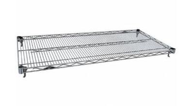 DESCRIPTION: (5) WIRE SHELVES BRAND/MODEL: METRO/A2448NC-2 INFORMATION: CHROME/LOAD CAPACITY: 800 LBS RETAIL$: 106.25 EACH SIZE: 24"D X 48"W QTY: 5