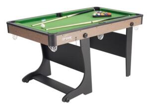DESCRIPTION: (1) FOLDING POOL TABLE BRAND/MODEL: AIRZONE/82500FL-BT INFORMATION: GREEN CLOTH/NETTED POCKETS RETAIL$: 186.96 SIZE: 60"L X 32.8"W X 30.9