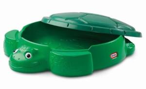 DESCRIPTION: (1) TURTLE SANDBOX BRAND/MODEL: LITTLE TIKES/632884M INFORMATION: GREEN/LID RETAIL$: 44.99 SIZE: 12"H X 38.75"W QTY: 1