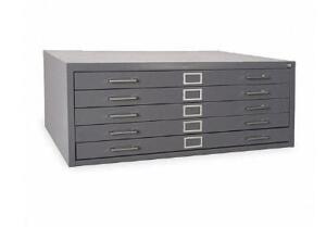 DESCRIPTION: (1) FLAT FILE CABINET BRAND/MODEL: GRAINGER/2CLC3 INFORMATION: GRAY/5-DRAWER RETAIL$: 701.67 SIZE: 16-5/16"H X 53-3/4"W X 41-5/16"D QTY: