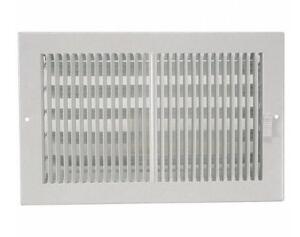 DESCRIPTION: (1) PACK OF (20) SIDEWALL-CEILING REGISTER BRAND/MODEL: GRAINGER/4MJH7 INFORMATION: WHITE/2-WAY RETAIL$: 112.80 PER PK OF 20 SIZE: 9-1/4"