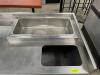 7' CUSTOM STAINLESS STEEL COOKING STATION WITH FOOD WARMER, WASH SINK, AND STORAGE - 7