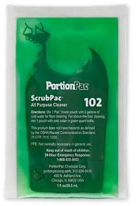 DESCRIPTION: (2) PACKS OF (132) ALL-PURPOSE CLEANER BRAND/MODEL: PORTION PAC/102 INFORMATION: BIODEGRADABLE/GREEN RETAIL$: 32.44 PER PK OF 132 SIZE: 1