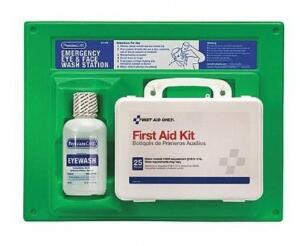 DESCRIPTION: (1) FIRST AID KIT BRAND/MODEL: PHYSICIANSCARE/24-500 INFORMATION: PEOPLE SERVED: 11-25/PLASTIC CASE/160-COMPONENTS RETAIL$: 57.79 SIZE: 1