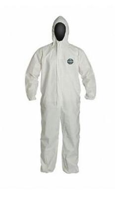 DESCRIPTION: (1) PACK OF (25) DISPOSABLE COVERALLS BRAND/MODEL: DUPONT/NG127SWH5X0025NP INFORMATION: HOODED/WHITE RETAIL$: 217.93 PER PK OF 25 SIZE: 5