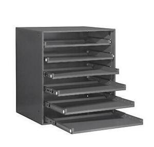 DESCRIPTION: (1) BEARING SLIDE RACK BRAND/MODEL: DURHAM/321B-95 INFORMATION: GRAY/6-DRAWERS/MINOR DAMAGE, SEE FOR INSPECTION RETAIL$: 264 QTY: 1