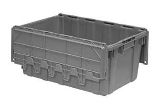 DESCRIPTION: (1) PLASTIC HINGED STORAGE BOX BRAND/MODEL: AKRO-MILS/39120 INFORMATION: CAPACITY: 12 GAL/GRAY RETAIL$: 282.91 SIZE: 21.5" X 15.25" X 12.