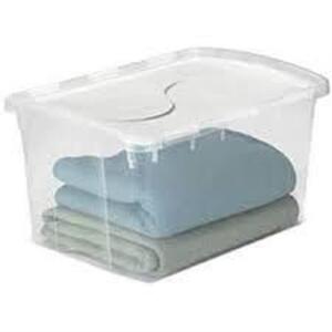 DESCRIPTION: (1) CLEAR TOTE WITH LATCHING LID BRAND/MODEL: STERILITE RETAIL$: $20.00 EA SIZE: 48QT QTY: 1