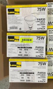 (3) - BOXES OF PAR30 LONG NECK FROST HALOGEN LIGHT BULBS