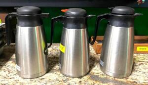 (3) 1.6L STAINLESS STEEL INSULATED CARAFES