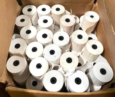 BOX OF 3-1/8" THERMAL RECEIPT PAPER ROLLS