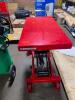 DESCRIPTION: (1) MANUAL MOBILE SCISSOR-LIFT TABLE BRAND/MODEL: DAYTON/6W804 INFORMATION: LOAD CAPACITY: 2,000 LBS/RED/FOOT PUMP RETAIL$: 1,076.55 SIZE - 2