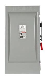 DESCRIPTION: (1) HEAVY DUTY FUSIBLE SAFETY SWITCH BRAND/MODEL: SIEMENS/HF364J INFORMATION: 3-POLE/200 AMP/FUSED RETAIL$: 940.27 SIZE: 35"D X 20.7"W X