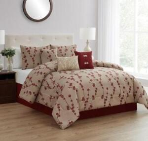 DESCRIPTION: (1) COMFORTER SET BRAND/MODEL: MAINSTAYS/MSD166170522008 INFORMATION: 7-PIECES/RED RETAIL$: 47.11 SIZE: FULL-QUEEN QTY: 1