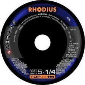 DESCRIPTION: (10) GRINDING WHEELS BRAND/MODEL: RHODIUS/RS57 INFORMATION: FOR USE WITH: STEEL RETAIL$: 17.00 EACH SIZE: 9 X 1/4" QTY: 10