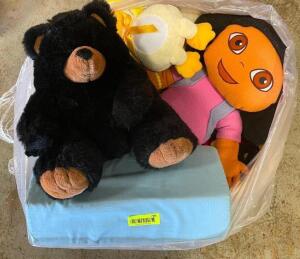 BAG OF ASSORTED PLUSH CHILDREN'S TOYS