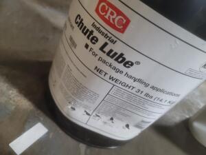 DESCRIPTION: (1) CHUTE LUBRICANT BRAND/MODEL: CRC #1YNX1 RETAIL$: ###### SIZE: 5 GALLON QTY: 1