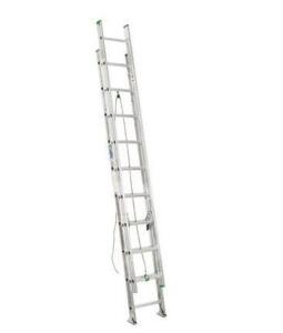 20 FT. ALUMINUM EXTENSION LADDER WITH 225 LBS. LOAD CAPACITY TYPE II DUTY RATING