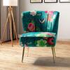 AMATA GARDEN FLORA TUFTED WINGBACK SIDE CHAIR WITH GOLD METAL LEGS