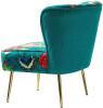 AMATA GARDEN FLORA TUFTED WINGBACK SIDE CHAIR WITH GOLD METAL LEGS - 5
