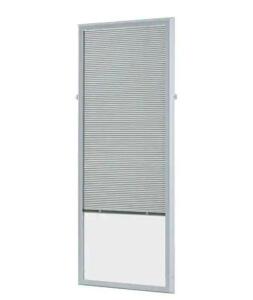 WHITE CORDLESS ADD ON ENCLOSED ALUMINUM BLINDS WITH 1/2 IN. SLATS, FOR 22 IN. WIDE X 64 IN. LENGTH DOOR WINDOWS