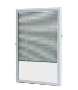 WHITE CORDLESS ADD ON ENCLOSED BLIND WITH 1/2 IN. WIDE ALUMINUM BLINDS FOR 20 IN. WIDTH X 36 IN. LENGTH DOOR WINDOW