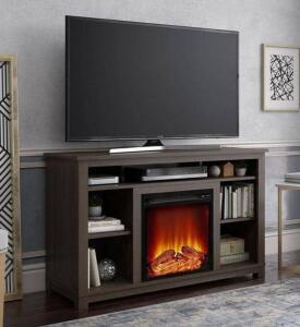 55" BRENNER FIREPLACE TV STAND WEATHERED OAK