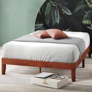 ESPRESSO 12" WEN WOOD PLATFORM BED FRAME