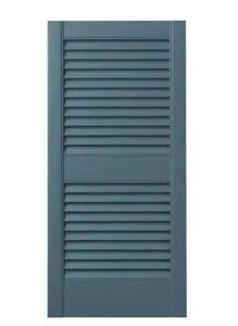 (2) - 15 IN. X 39 IN. OPEN LOUVERED POLYPROPYLENE SHUTTERS PAIRS IN COASTAL BLUE
