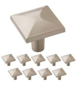 (2) - 10 CT. BOXES OF 1-1/8" LONG CABINET KNOBS IN SATIN NICKEL