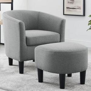 JAZOULI 25.5'' WIDE BARREL CHAIR AND OTTOMAN