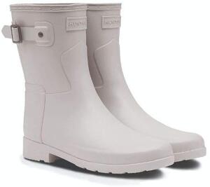 REFINED SLIM FIT SHORT RAIN BOOTS IN GLATTER GREY