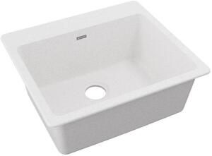 ELKAY ELG2522WH0 QUARTZ CLASSIC SINGLE BOWL DROP-IN SINK, WHITE