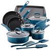 CLASSIC BRIGHTS NONSTICK HARD ENAMEL 14-PIECE COOKWARE SET IN MARINE BLUE